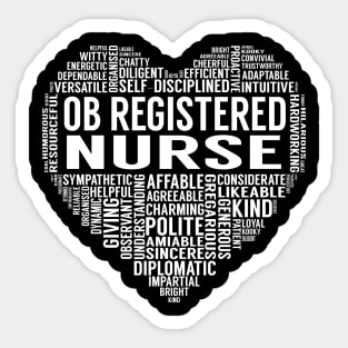 Ob Registered Nurse Heart Sticker